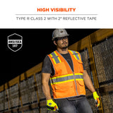 Ergodyne GloWear 8246Z-S Class 2 Mesh Hi-Vis Vest Type R Single Size Zipper