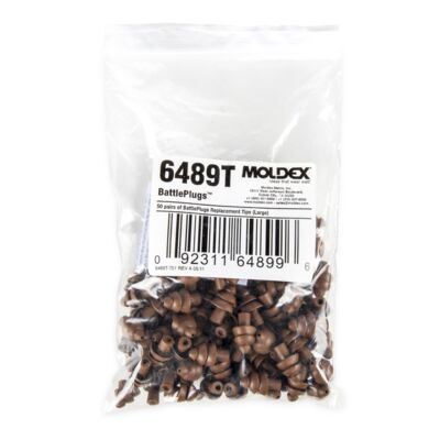 Moldex 6489T BattlePlugs Replacement Tips — Large, 50 Pairs