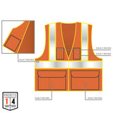 Ergodyne GloWear 8235ZX Class 2 X-Back Hi-Vis Safety Vest Type R Zipper