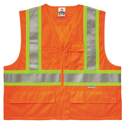 Ergodyne GloWear 8235ZX Class 2 X-Back Hi-Vis Safety Vest Type R Zipper