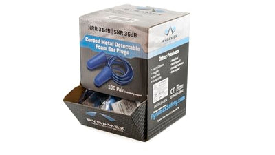 Pyramex P3001 Metal Detectable Disposable Corded 100-Pair Earplugs