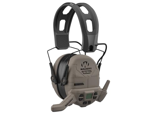 Walker's Game Ear GWP-DFMK-FDE-2PK — Walker's Firemax Rechargeable Electronic Ear Muffs Flat Dark Earth with Walkie Talkie 2 Pack