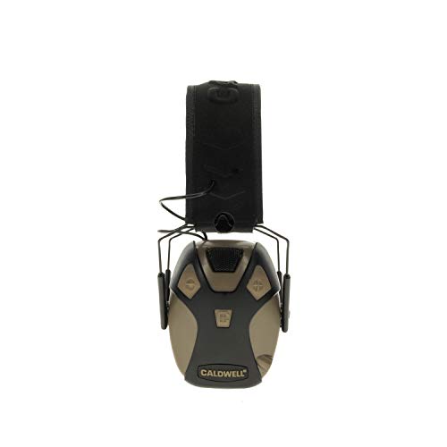 Caldwell Shooting Supplies 1099603 — Caldwell E-MAX Pro Electronic Hearing Protection 23-24 NRR - Adjustable Lo Pro Earmuffs for Shooting, Hunting and Range, Brown