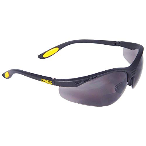 DEWALT Reinforcer Rx-Bifocal Safety Glasses — Smoke Lens +2.0 Diopter