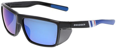 MCR Safety SR238BZDC Swagger SR2 Safety Glasses - Blue Diamond Mirror Polarized Anti-Fog