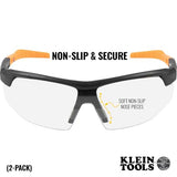 Klein Tools Safety Glasses — Semi-Frame, Anti-Fog, ANSI Z87.1+