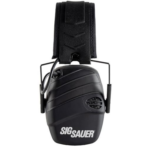 AXIL x SIG SAUER TRACKR Electronic Ear Muffs | Compact Foldable Water-Resistant Hearing Enhancement & Noise Reduction Earmuffs with Sound Compression | 40dB Amplification & 22dB NRR