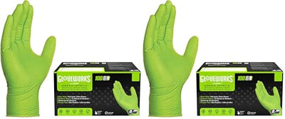 GLOVEWORKS HD Green Nitrile Industrial Disposable Gloves