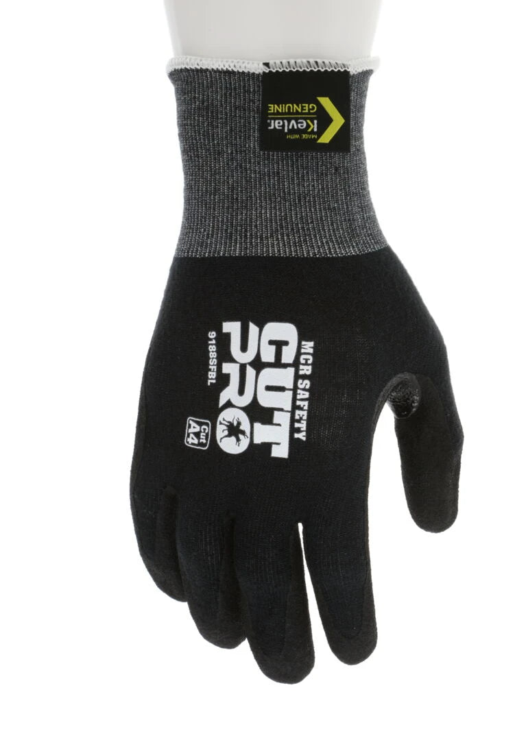 MCR Safety 9188SFBS CutPro A4 Kevlar Sandy Nitrile Gloves — Small