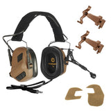 Earmor M32X Plus Electronic Ear Muffs — Comms Mic + Helmet Rail Adapters, NRR 24