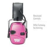 Howard Leight Impact Sport Pink Electronic Ear Muffs — NRR 22, Youth/Small