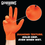GLOVEWORKS 8-Mil Orange Nitrile Disposable Gloves