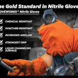 GLOVEWORKS 8-Mil Orange Nitrile Disposable Gloves