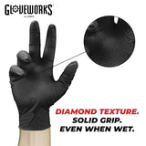GLOVEWORKS HD Industrial Black Nitrile Disposable Gloves