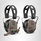 Walkers FireMax Electronic Ear Muffs — Rechargeable 2-Pack with Walkie Talkie, NRR 23
