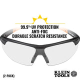 Klein Tools Safety Glasses — Semi-Frame, Anti-Fog, ANSI Z87.1+