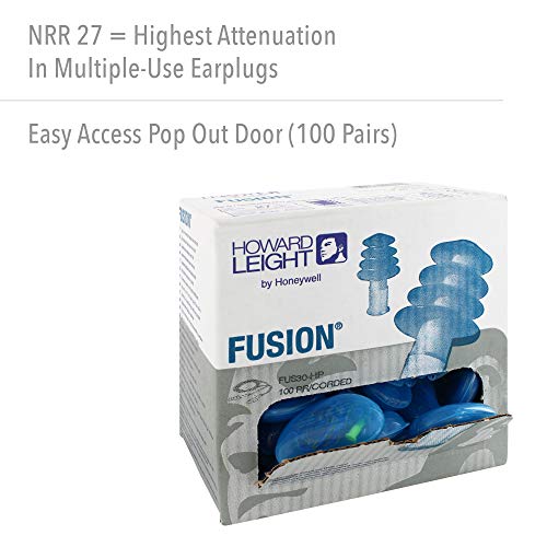 Howard Leight by Honeywell Fusion Corded Reusable Earplugs