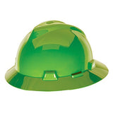 MSA V-Gard Full-Brim Hard Hat, Fas-Trac III or Staz-on Suspension