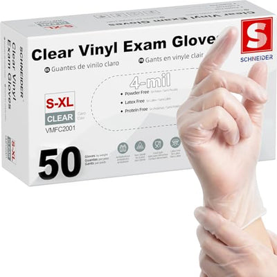 Schneider Clear Vinyl Exam Gloves