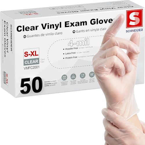 Schneider Clear Vinyl Exam Gloves