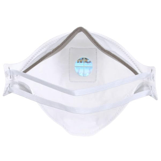 3M 9211+ White face mask with gray trim on a white background