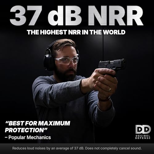 Decibel Defense B01BEENYCQ — DECIBEL DEFENSE Professional Safety Ear Muffs 37dB NRR - The HIGHEST Rated & MOST COMFORTABLE Ear Protection for Shooting & Industrial Use - THE BEST HEARING PROTECTION...GUARANTEED (BLACK)