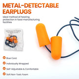 MSA Metal Detectable Corded Foam Earplugs — NRR 29, 10012296