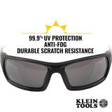 Klein Tools 60164 Safety Glasses Full Frame Anti-Fog Gray Lens