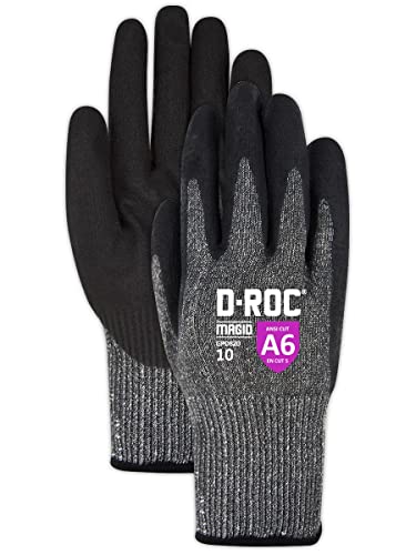 Magid Cut Resistant Gloves, ANSI A6 Touchscreen 13-Gauge Nitrile
