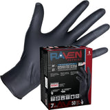 SAS Raven Patriot 7-Mil Black Nitrile Disposable Gloves