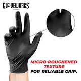GLOVEWORKS Black Nitrile Disposable Gloves 5 Mil