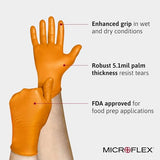 Ansell Microflex 93-256 Mega Texture Orange Nitrile Gloves