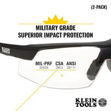 Klein Tools Safety Glasses — Semi-Frame, Anti-Fog, ANSI Z87.1+
