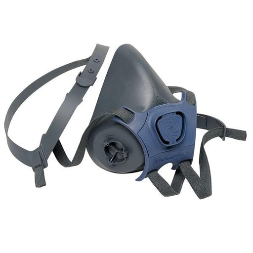 Moldex 7001 Gray respirator mask with straps on a white background