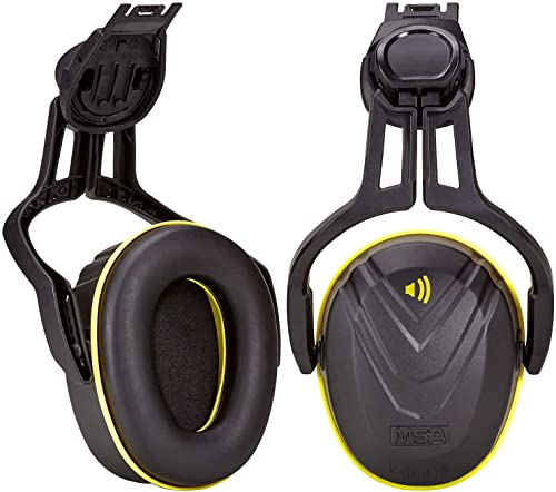MSA 10190356 V-Gard Helmet Ear Defenders - Enhanced Comfort Hearing Protection Capsules with Helmet 