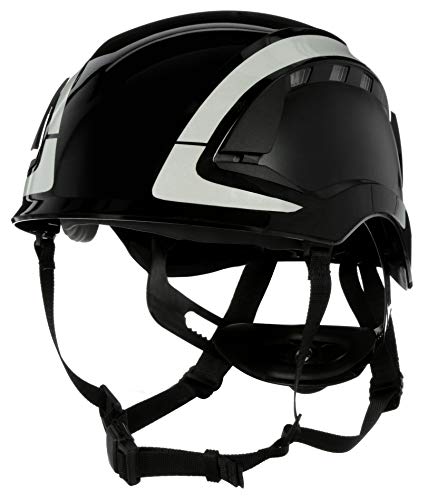 3M SecureFit X5012VX-ANSI Black Vented Scotchlite Safety Helmet