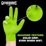 GLOVEWORKS HD Green Nitrile Industrial Disposable Gloves