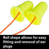 3M Ear Plugs, 100/Box, E-A-Rsoft FX 312-1274, Corded, Disposable, Foam, NRR 33, Drilling, Grinding, Machining, Sawing, Sanding, Welding, 1/Poly Bag