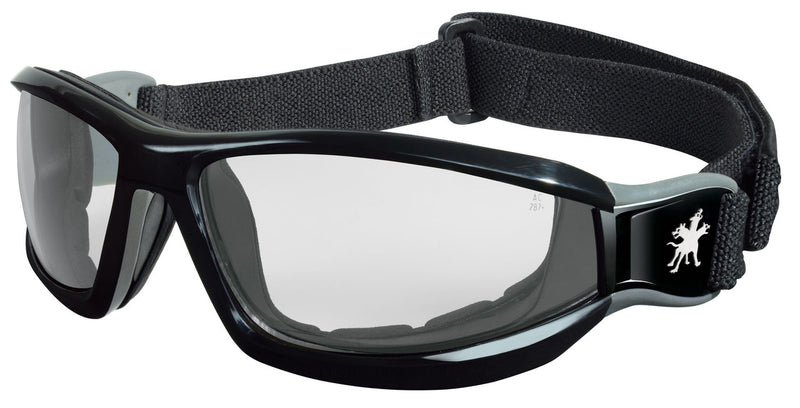 MCR Safety Swagger RP1 Series Black Foam Lined Adjustable Strap Safety Glasses