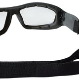 MCR Safety Swagger RP1 Series Black Foam Lined Adjustable Strap Safety Glasses