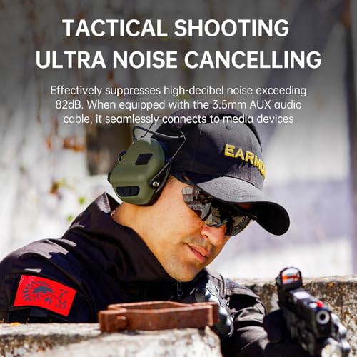 OPSMEN — EARMOR M31 PLUS Electronic Ear Protection for Shooting, Tactical Headset Earmuffs for Noise Reduction & 5X Sound Amplification， Connectorized Hearing Protection for Shooters with Gel Ear Pads