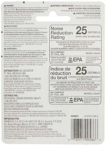 3M Safety Corded Reusable Earplugs, 90586-00000T