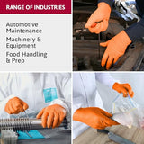 Ansell Microflex 93-256 Mega Texture Orange Nitrile Gloves