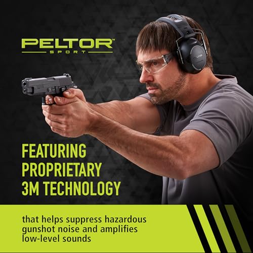 3M TAC500-NS-8 — Peltor Sport Tactical 500 Bluetooth Hearing Protection Ear Muffs, 25 dB Noise Reduction Rating, Electronic Hearing Protection Headphones for Shooting, Hunting, Mowing, Construction, Concerts, & More