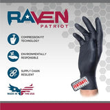 SAS Raven Patriot 7-Mil Black Nitrile Disposable Gloves