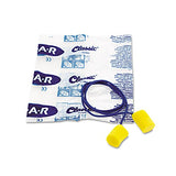 3M E-A-R CLASSIC EARPLUGS, CORDED, PVC FOAM, YELLOW, 200 PAIRS/BOX