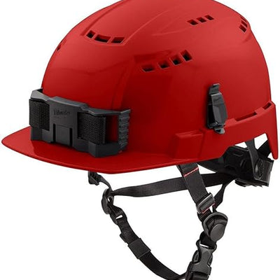 Milwaukee BOLT Safety Helmet, Red Front Brim Vented, Type 2 Class C