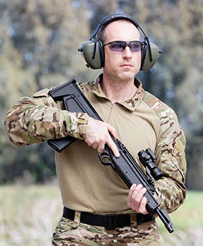 Pro Ears - Pro Tac Mag Gold - Military Grade Electronic Hearing Protection and Amplification - NRR 30 - Range Ear Muffs - Lithium 123a Batteries - Black, Adult, (GSPTMLBLACK)