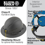 Klein Tools KARBN Pattern Non-Vented Full Brim Hard Hat Class E
