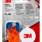 3M Corded Reusable Earplugs, 3 Pack, Noise Reduction Rating (NRR) 25 dB, Easy To Use & Insert, Pliable & Tri-Flange Design Enhances Comfort & Fit, Orange Ear Plugs (90716H3-DC)
